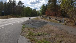 Fundament för fartkamera längs riksväg 47 mellan Bockara och Oskarshamn